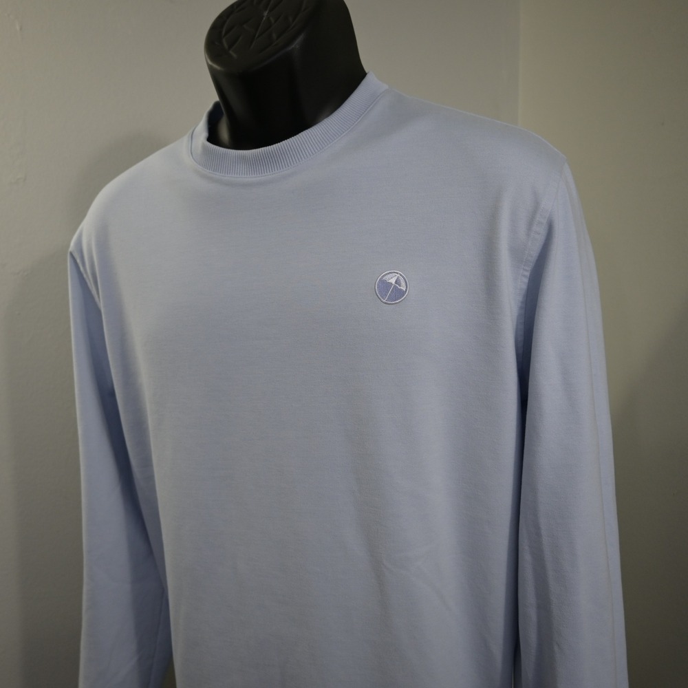 Puma Arnold Palmer Golf Crewneck Sweatshirt Mens L Light Blue Umbrella Logo